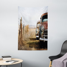 Rusty Trucks Rural View Tapestry