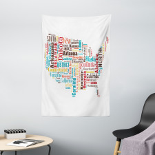 Map Cities Towns Names Tapestry