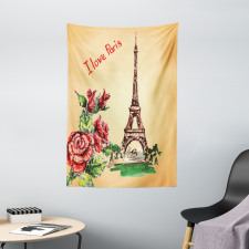 Love in Paris Eiffel Tapestry