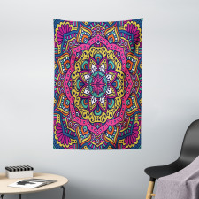 Colorful Floral Motif Tapestry