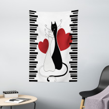 Romantic Couple Pet Kitten Tapestry