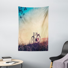 Sunset Bicycle Pastel Tapestry