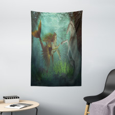 Mermaid with Seahorse Tapestry