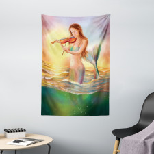 Mermaid Playing Violin Tapestry
