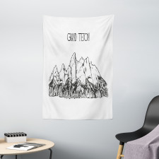 Simple Sketch Grand Teton Tapestry