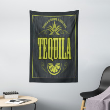 Vintage Alcohol Themed Text Tapestry