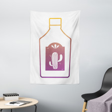 Ombre Outline Bottle Cactus Tapestry