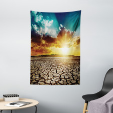 Sunset Cracked Earth Tapestry