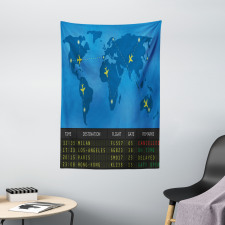 Departure Board World Map Tapestry