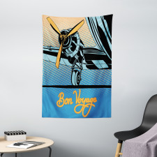 Retro Plane with Propeller Tapestry