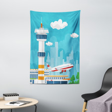 Control Tower and Plane Tapestry