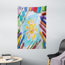 Child's Happy Sun Painting Tapestry