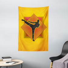 Grunge Kicking Man Squares Tapestry