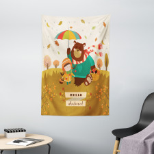 Hello Autumn Cartoon Tapestry