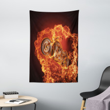 Motorbike in Fire Tapestry