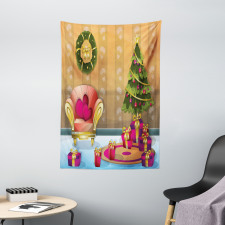 Noel Room Cartoon Tapestry