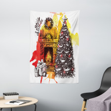 Christmas Sketch Tapestry