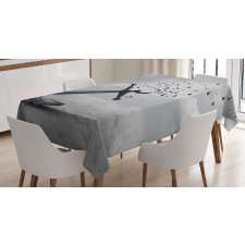 Flying Seagulls Grey Tablecloth