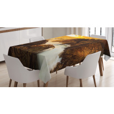 Wild Sunset and Waves Tablecloth