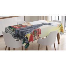 City Skyline Kitty Piano Tablecloth