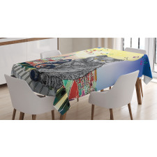 Musical Notes Cat Tablecloth
