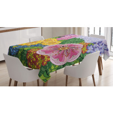 Nature Flowers Buds Tablecloth