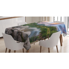 Lake by Forest Mountain Tablecloth