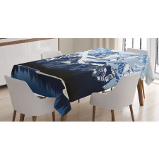 Mountain with Snow View Tablecloth