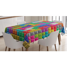 Colorful Blocks Art Tablecloth