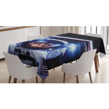 Funny Astronaut Cat Humor Tablecloth