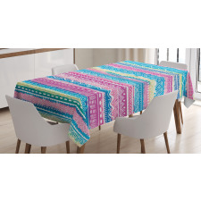 Watercolor Aztec Stripes Tablecloth