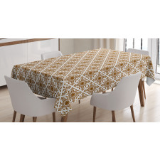 Abstract Lines Dots Folk Tablecloth