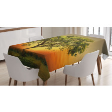 Sunset Scenery Valley Tablecloth