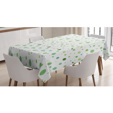 Green Toned Polka Dots Tablecloth
