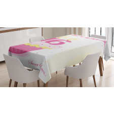 Cupcake Candle Girls Tablecloth