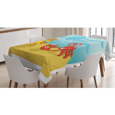 Fish Crab Cartoon Tablecloth