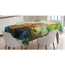 Floating Boat with Animals Tablecloth