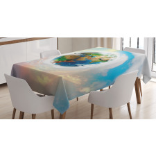 Vibrant Planet Continents Tablecloth