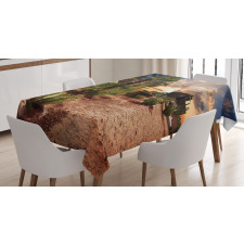 Majestic Sky Palm Trees Tablecloth