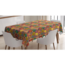 Colorful Rose Blossoms Tablecloth