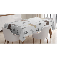 Paw Print and Bones Tablecloth