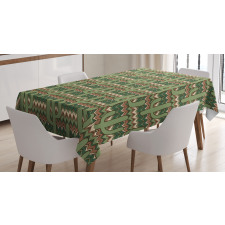 Cartoon Saguaro Zigzag Tablecloth