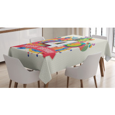 4 Years Old Colorful Tablecloth