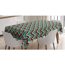 Retro Color Zigzag Line Tablecloth