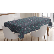 Reptiles with Boho Motifs Tablecloth
