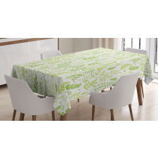 Foliage Pattern Green Shades Tablecloth