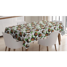 Coconuts Leaves Sketch Tablecloth