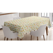 Nostalgic Blooming Flowers Tablecloth