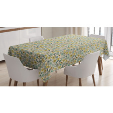 Retro Butterfly Wings Floral Tablecloth