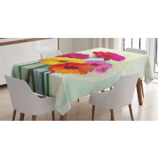 Oil Painting Flowers Tablecloth